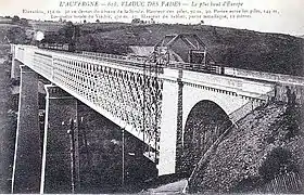 Le viaduc des Fades vu depuis la voie ferrée