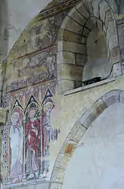Église Saint-Jean-Baptiste - Peintures murales gothiques sur le côté gauche du chœur