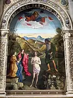Le Baptême du Christ, 1500-1502, huile / toile, 400 × 263 cm. Santa Corona, Vicenza