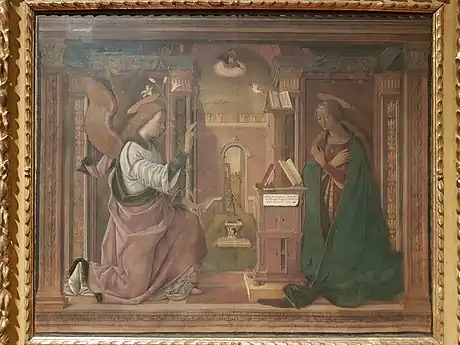 Annonciation, Pinacothèque nationale de Ferrare (vers 1465-1470).
