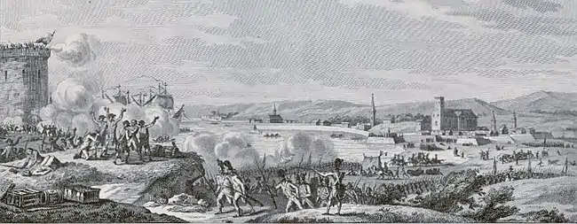 Claude-Nicolas Malapeau : "Victoire remportée par les Français, à Quiberon : le 21 juillet 1795, ou 3 thermidor an 3ème de la République" (estampe, 1902).