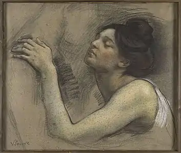 Étude de femme les yeux fermés (avant 1907), pastel et fusain, Paris, Petit Palais.