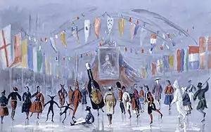 Bal mondain à la patinoire Victoria, sur la rue Drummond, en 1865.