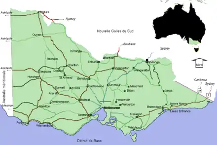 Carte de l'État de Victoria (Australie)