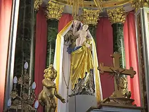 Vierge Notre-Dame du Rosaire de Bellevaux, statue pretée par Joseph Chedal un marchand de Salzbourg en Autriche.