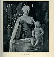 Image de la Vierge et l'Enfant entourée d'anges en noir et blanc, sous-titré de la mention : « no 40 du catalogue »