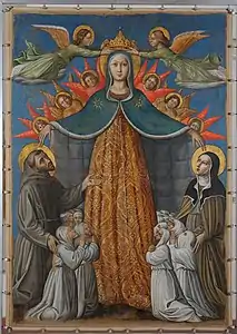 Vierge de Miséricorde par Niccolò Alunno, 1462 (Assise).