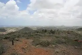 Vue du mont Jamanota, Aruba.