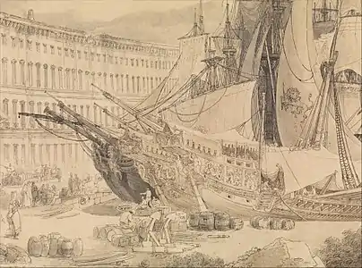 Vue du port de Messine (dessin)