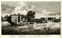 Paysage en noir et blanc qui représente la ville anglaise de Twickenham.