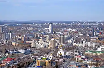 Vue d'ensemble à partir des hauteurs du gratte-ciel Vyssotski.