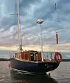 Vigie (II) - Vue de la poupe avec nom du bateau sur le tableau arrière. Mouillage Yacht-Club de Québec