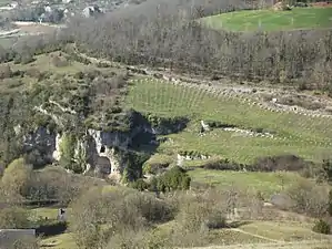 Affleurements calcaires à Chasteaux (Corrèze).