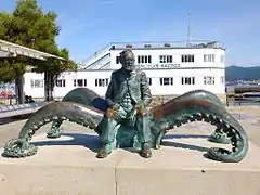 Jules Verne et la pieuvre de Vingt mille lieues sous les mers (par José Molares, Vigo, 2005).