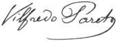 signature de Vilfredo Pareto