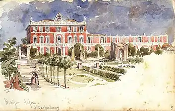 Vue de la villa de la famille Arson au XIXe siècle.