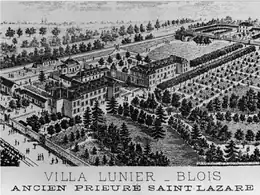 Gravure représentant la villa Lunier vers 1900.