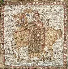 Panneau avec cheval devant lequel se trouve sans doute une représentation de Pélops