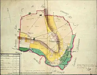 Représentation d'une carte communale du XVIIIe siècle.