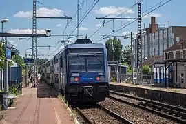 Une rame Z 20500, en 2016, au départ de Villabé en direction de Melun.