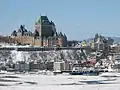 Le Château Frontenac vu de la terrasse de Lévis.