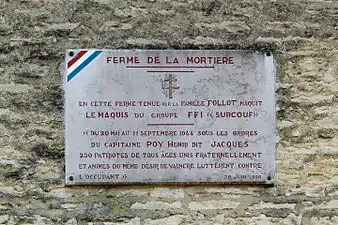 Plaque commémorative aux résistants F.F.I.