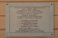 Plaque commémorative