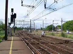 Accès sud de la gare de triage.