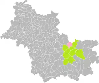 Villeny dans l'intercommunalité en 2016.