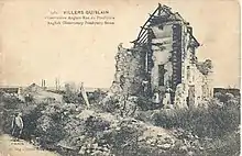 Les ruines du village à la fin de la guerre.