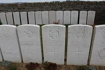Tombes de soldats britanniques tombés le 21 septembre 1918.