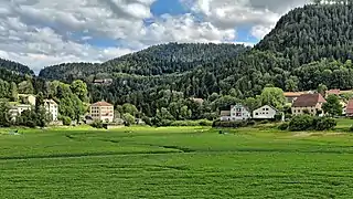 Confluence Doubs-Rançonnière à l'étiage.