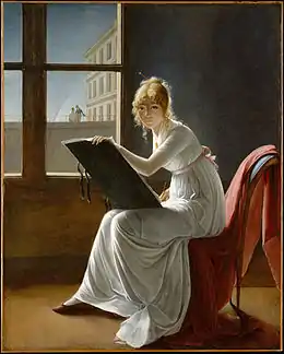 Jeune femme dessinant ou Marie Joséphine Charlotte du Val d'Ognes (1801), New York, Metropolitan Museum of Art.