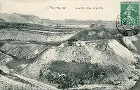 Une carrière de gypse à Villetaneuse, au début du XXe siècle.