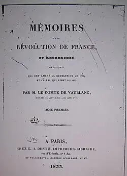 Image illustrative de l’article Mémoires sur la Révolution de France et recherches sur les causes qui ont amené la Révolution de 1789 et celles qui l'ont suivie