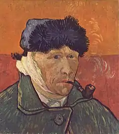 Autoportrait à l'oreille bandée 1889 Collection privée - montée dans le musée des arts Zurich.