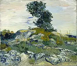 Vincent van Gogh, Rocs et Chêne (1888).