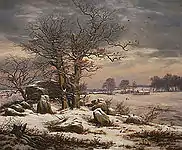 Johan Christian Dahl: Paysage d'hiver à Vordingborg
