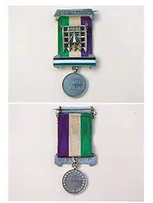 Médaille attribuée à Violet Bland pour son courage lors de la grève de la faim