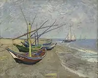 Bateaux de pêche sur la plage des Saintes-Maries, 1888, Amsterdam