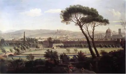 Vue de Florence à partir de la rue Bolognese, 1695.