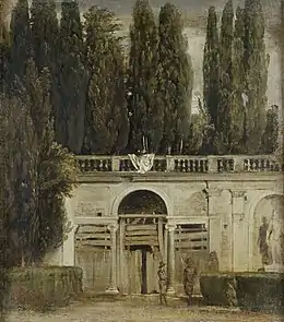 Serlienne dans le jardin de la villa Médicis par Vélasquez.