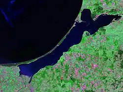 Cordon littoral, lagune et marais de la Vistule (Mierzeja Wiślana), en Pologne et Russie