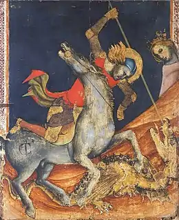 Vitale da Bologna, Saint Georges et le Dragon, vers 1350.