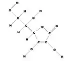 Structure chimique de la vitamine C