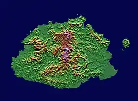 Image satellite radar colorisée de Viti Levu.