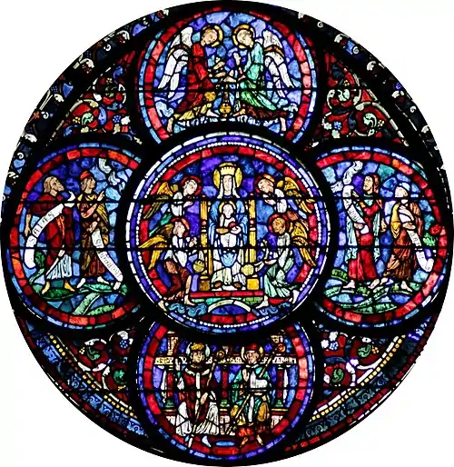 Baie des miracles de la Vierge (détail), XIIIe siècle (Cathédrale de Chartres).