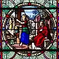 Vitrail représentant la Samaritaine, dans l’église Saint-Sulpice à Breteuil-sur-Iton.