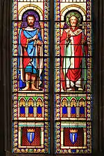 Saint Germain d'Auxerre, en gouverneur (gauche) et en évêque (droite).