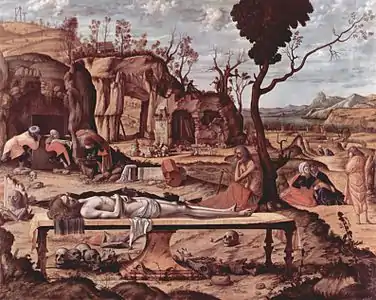 Vittore Carpaccio, vers 1505La Préparation de la tombe du Christ Gemäldegalerie (Berlin)